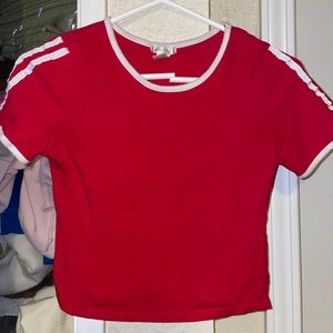 red stripped crop top ❤️